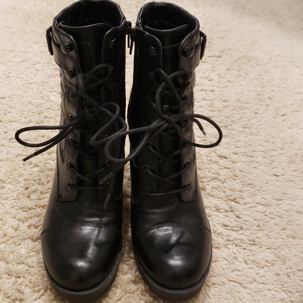 G by Guess black platform bootie